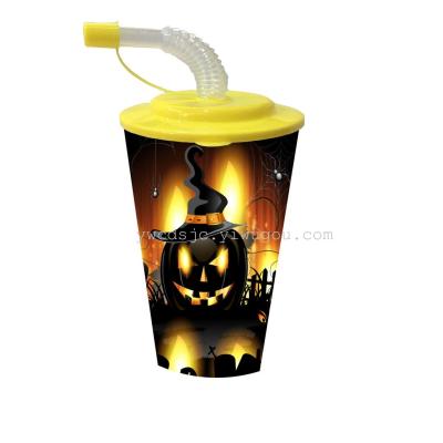 Daily cartoon creative cup plastic cup plastic cup water suction cup manufacturers Halloween
