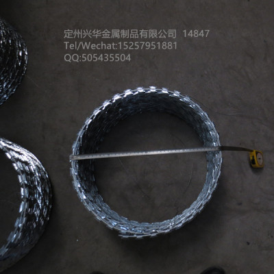 Hot dip galvanized spiral razor wire safety net, Razor wire
