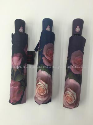 Classic rose three volume automatic umbrella
