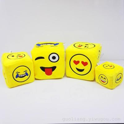 Yiwu toy manufacturer 10cm expression dice QQ expression box creative plush toys