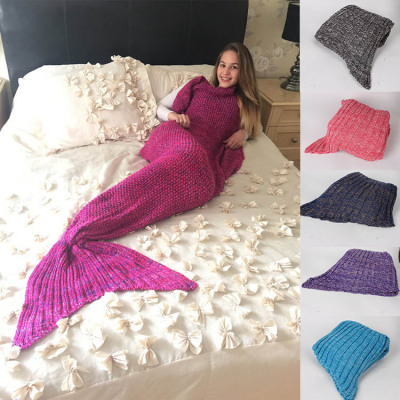 New Mermaid blanket foreign trade knitted Mermaid tail blanket winter blanket