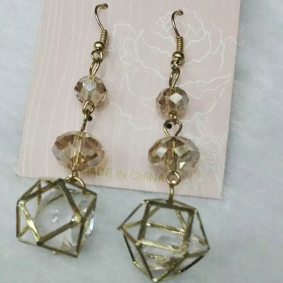 Japan and South Korea with diamond earrings pierced crystal long fresh female