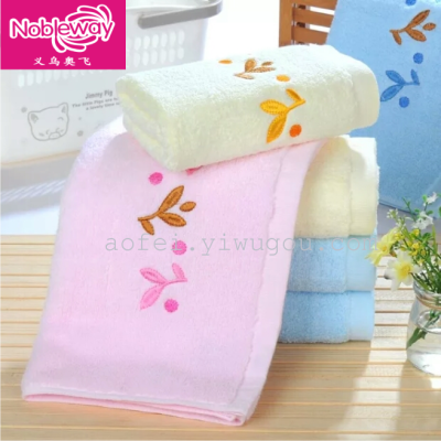 Pure Cotton Plain Embroidered Grass Towel Absorbent Towel Super Soft Towel Wholesale