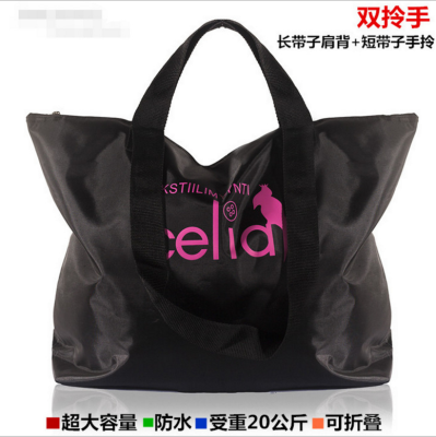 The new nylon bag bag bag and overnighter and portable large capacity portable shopping bag zipper
