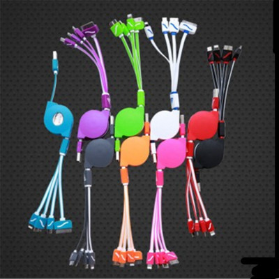 The new one to four data line expansion of multifunctional USB noodles four in one Android universal charging line