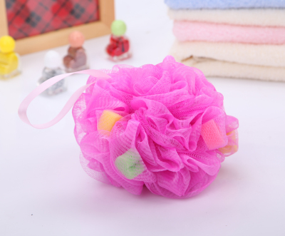 Qingzhi Brand Love Shape Sponge Bath Ball Multi-Color Mixed Batch