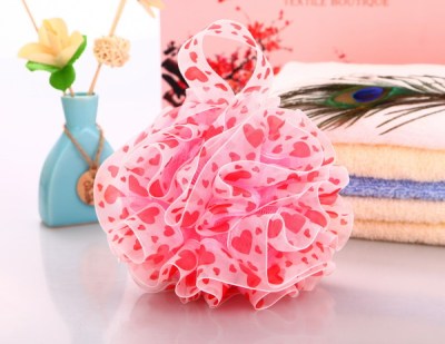 Qingzhi Brand High-Grade Heart-Shaped Lace Bath Sponge Bath Ball Large Bath Ball Custom