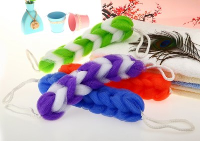 Qingzhi Brand 80G Nine PE Twist Braid Bath Strip Bath Gadget Color Back Rubbings Strip Mixed Batch