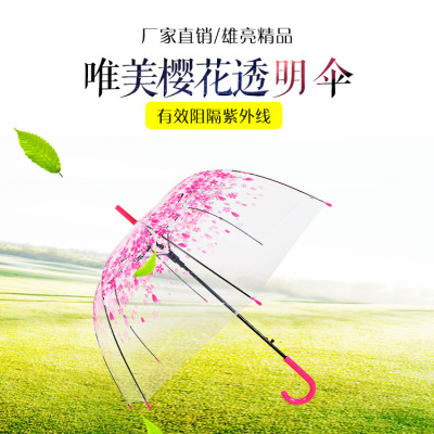 Sakura Umbrella Factory Direct Sales Transparent Umbrella Creative Princess Umbrella Korean Transparent Children's Umbrella
