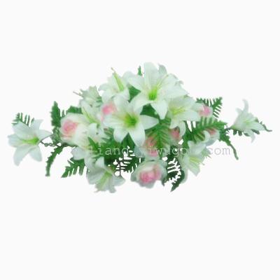 Artificial silk wedding decoration simulation potted 26 head Dahu Lily Rose Blue combination