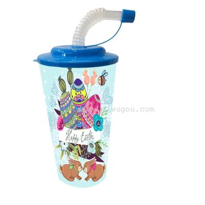 high quality PP material 3D creative straw cup beverage cup resurrection festival supplies cup