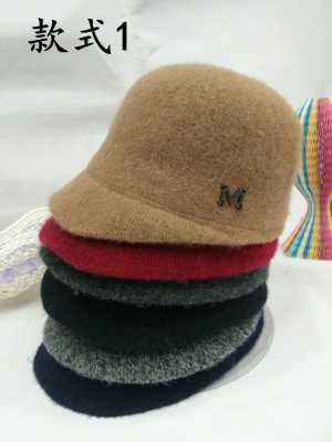 Autumn and winter full wool cap M standard letter neutral warm hat manufacturers direct sale.