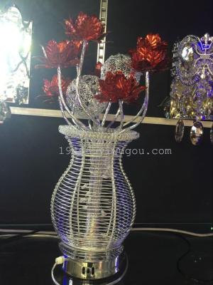 Factory direct modern warm aluminum wire round vase lamp living room bedroom study decorative aluminum art lamp