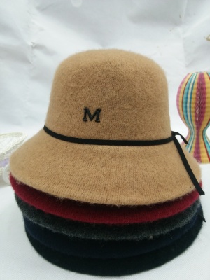 Full woollen basin hat character M standard letter autumn/winter lady fisherman's hat.