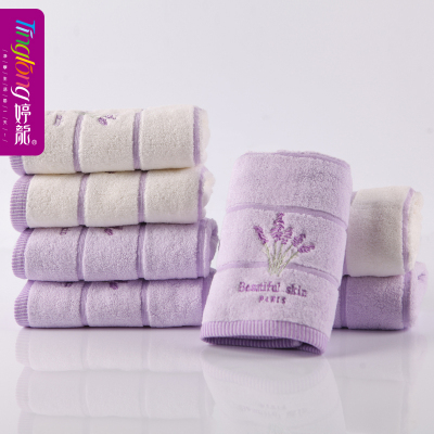 Ting long cotton embroidery Lavender pattern towel home towel