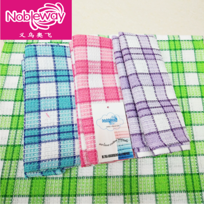 Cotton Small Color Grid Tea Towel Kitchen Napkin Napkin Soft Water Absorption Tea Towel Tea Towel Wholesale