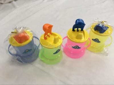 Children's Cups Small Water Bottle Belt Handle Plastic Suction Nozzle Cup