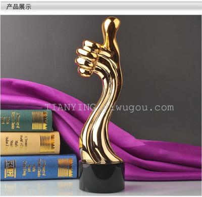 The new resin cup gold plated gold trophy custom creative metal trophy trophy