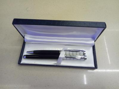 Factory Direct Sales Business Gifts Twin Pen Metal Roller Pen Metal Ball Point Pen Boxed Metal Pen Customizable Logo