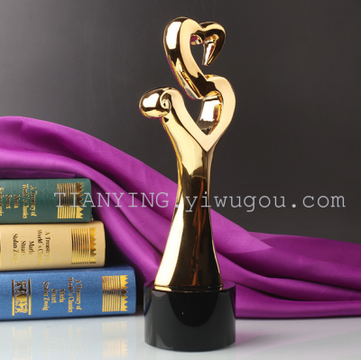 Metal trophy crystal custom touch touched the gold medal of the new Chinese love souvenirs