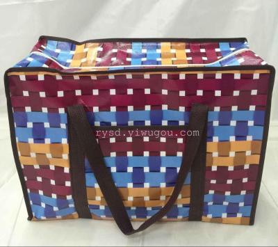Factory Direct Sales Various Heather Color with Pattern Luggage Packing Woven Bags.