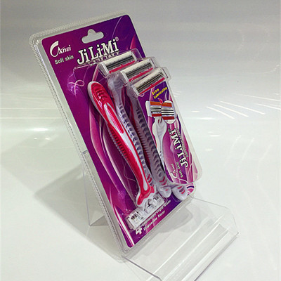 JILIMI 4-pack three-layer stainless steel blade manual razor