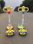 Small yellow man child scooter four round breaststroke scooter car scissors twist car with music light
