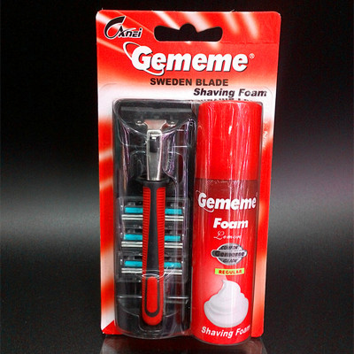 Gememe shaver wholesale custom suit 3 blade shaving foam