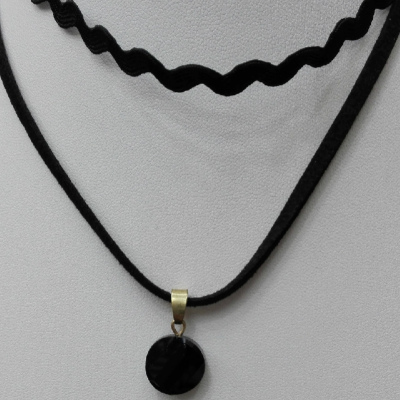 South Korea with two black crystal necklace false all-match female