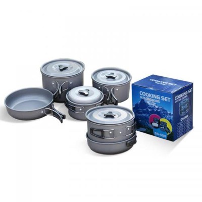 Manufacturers selling 5 sets of alumina hard wok cooker outdoor camping picnic pot