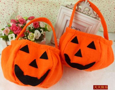 Non-woven pumpkin Bag prop hand-held pumpkin Bag candy Bag