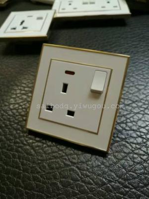 Cecil electric new white gold frame series one open 13A wall switch