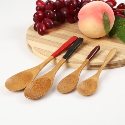 Dorian colored handle small spoon natural environmental protection honey spoon household spoon bamboo spoon tableware hot style