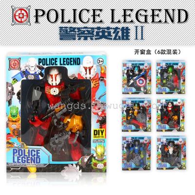 The police hero 2 super hero model toys assembled block window box