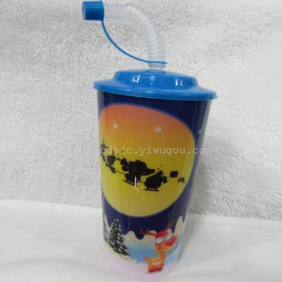Manufacturers custom coffee drink cup straight straw straw cup Christmas day supplies cup