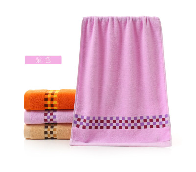 Cotton towel provided soft Satin Embroidered thick absorbent towel are small squares