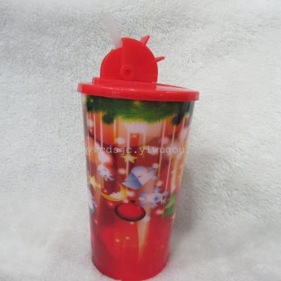 Manufacturers custom creative coffee drink cup cartoon Straw Cup Christmas day supplies cup