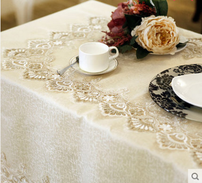 The table cloth with golden yellow Satin embroidered cloth Placemat Coasters