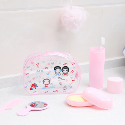 Qingzhi Japanese And Korean Fashion Couple Character Wash Bag Direct Sales