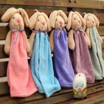 Towel towel wholesale coral cashmere hanging kitchen towel new strange gift towel rabbit towel towel