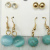 Korean green earrings two pairs of college female creative popular jewelry