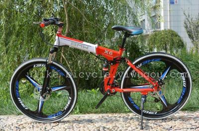 Bicycles 26 \"21 - speed folding high carbon steel three - blade disc brake speed factory direct sales