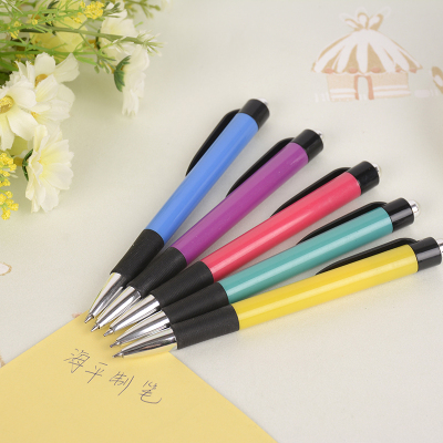 Manufacturers push oil pen wholesale plastic shell ball pen simple gift advertising pen custom can print LOGO