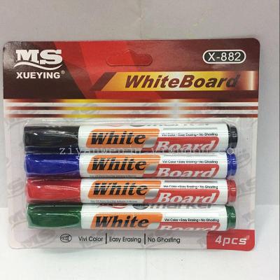 Whiteboard Marker Erasable Marking Pen 4 Pieces Clamshell Packaging X-882