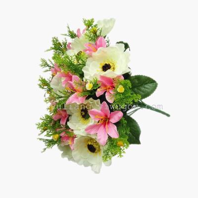 Artificial silk flower high-end wedding bride holding flower simulation decorations 24 head core tea rose