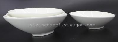 Hotel tableware ceramic bowl pure white creative European home shaped bowl