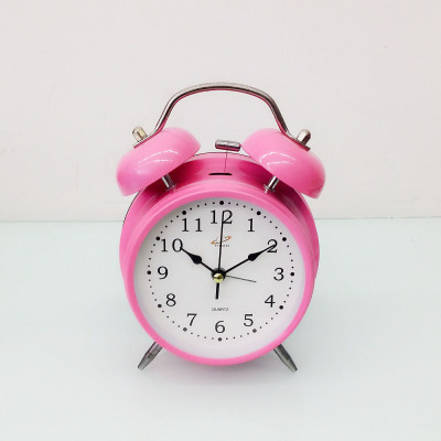 Metal Bell 4-Inch Alarm Clock Boutique Double Bell Alarm Clock Wholesale Multi-Color Mixed European Retro Lazy Alarm Clock