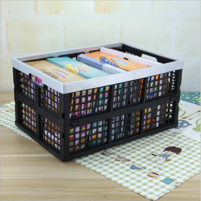 Folding plastic basket, storage basket,