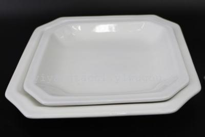 Hotel Hotel Hotel plate ceramic tableware dish dish plate is pure white square