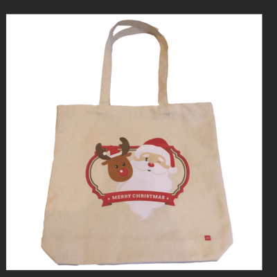 Red Canvas Claus Christmas gift bag handbag Christmas supplies